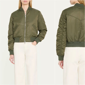 OfficIne Generale $720 Nanni Nylon Bomber Jacket in Aventurine Green sz Large